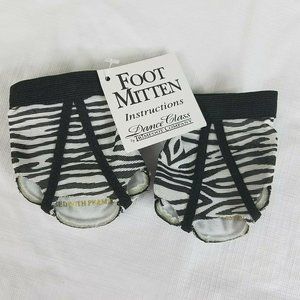 Foot Mittens Dance Class Toe Socks shoe Zebra Print Small